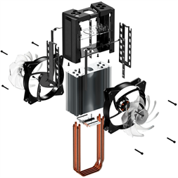 Cooler Master MasterAir MA410M 84x129x158 650-2000RPM (Intel, AMD) LED processzor hűtő