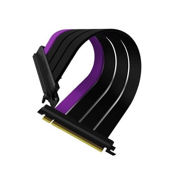 Cooler Master X16 PCIe 4.0 PCIe x16 -> PCIe x16 M/F riser kábel 0.3m fekete-lila 90°
