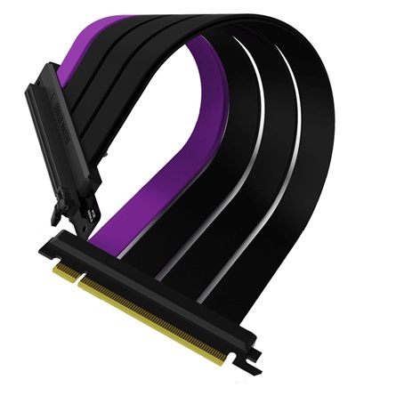 Cooler Master X16 PCIe 4.0 PCIe x16 -> PCIe x16 M/F riser kábel 0.3m fekete-lila 90°