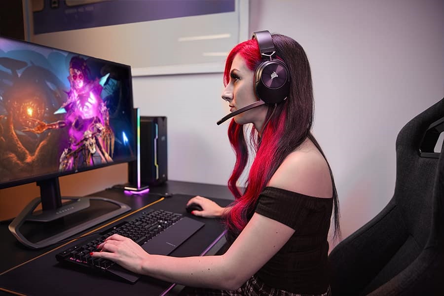 Corsair HS55 Stereo fekete gamer headset