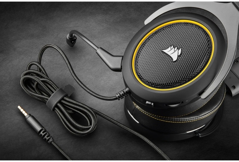 Corsair HS60 PRO Surround sárga gamer headset