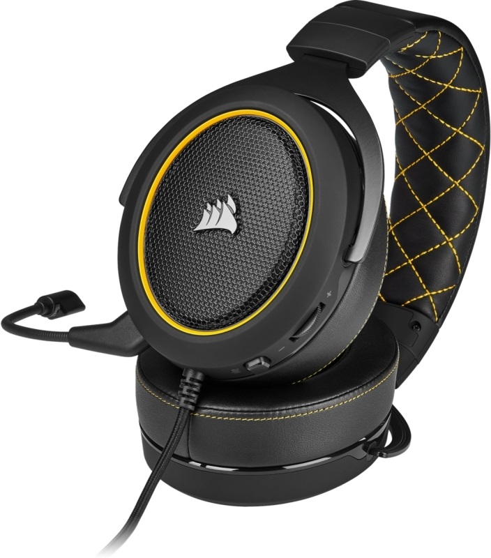 Corsair HS60 PRO Surround sárga gamer headset
