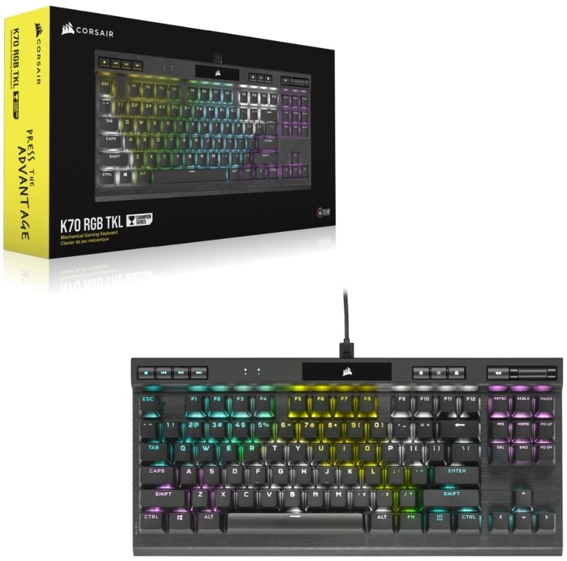 Corsair K70 TKL RGB - Cherry MX Red - gamer billentyűzet