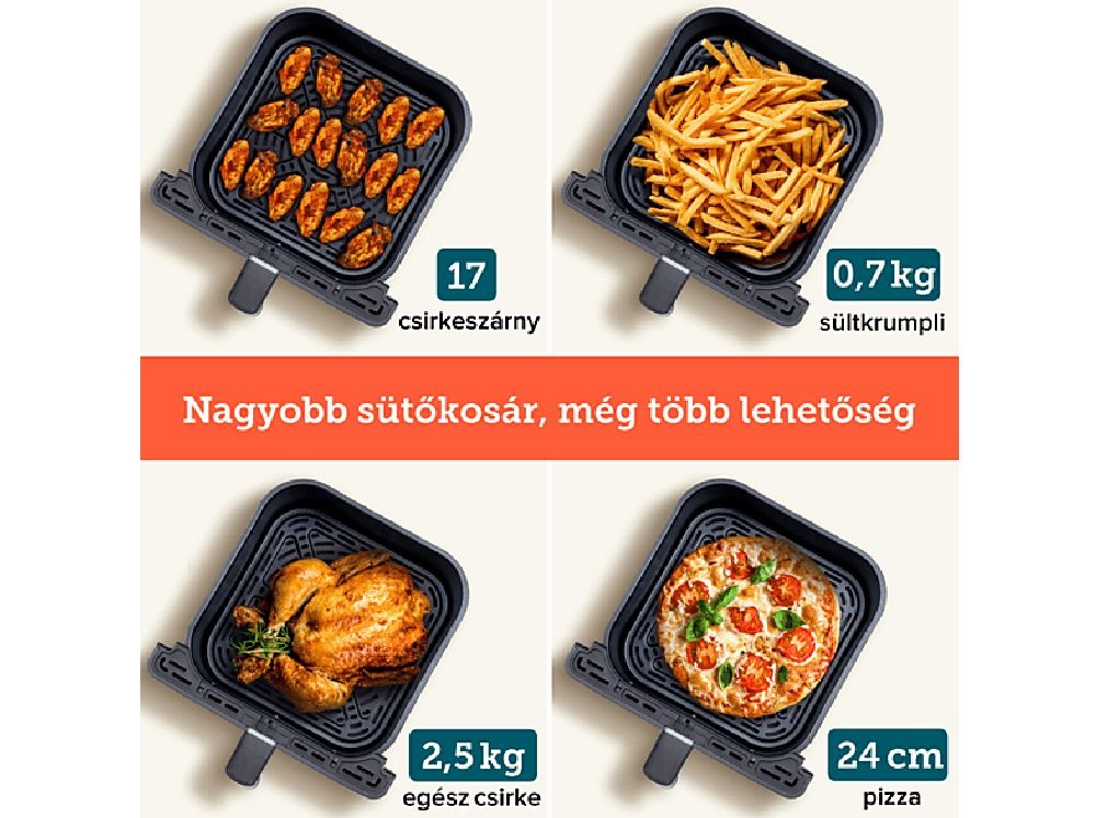 Cosori CAF-P583S-AEUR Dual Blaze szürke 6,4 L forrólevegős sütő