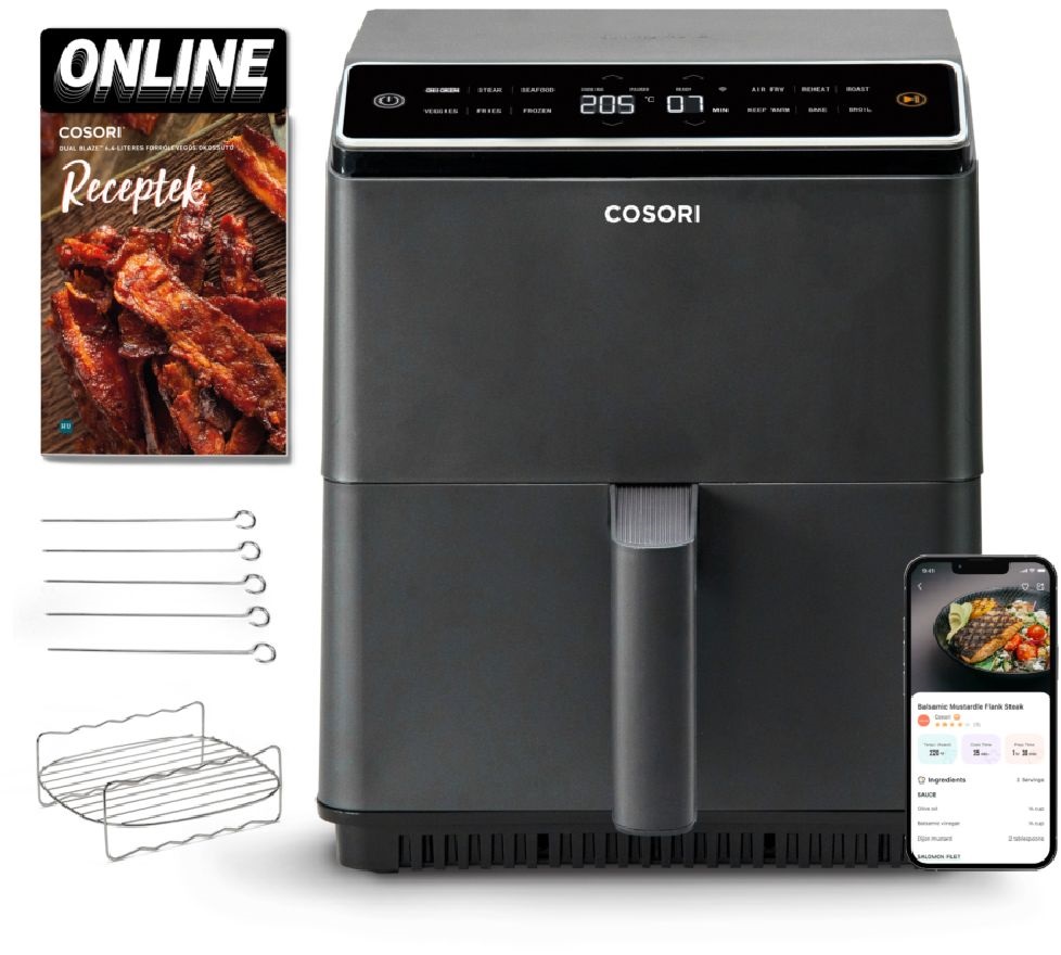 Cosori CAF-P681S-KEUR Dual Blaze sötétszürke 6,4 L forrólevegős sütő