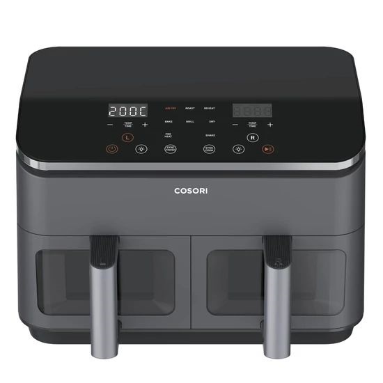 Cosori CAF-R901-AEU Dual Basket fekete 8,5 L forrólevegős sütő