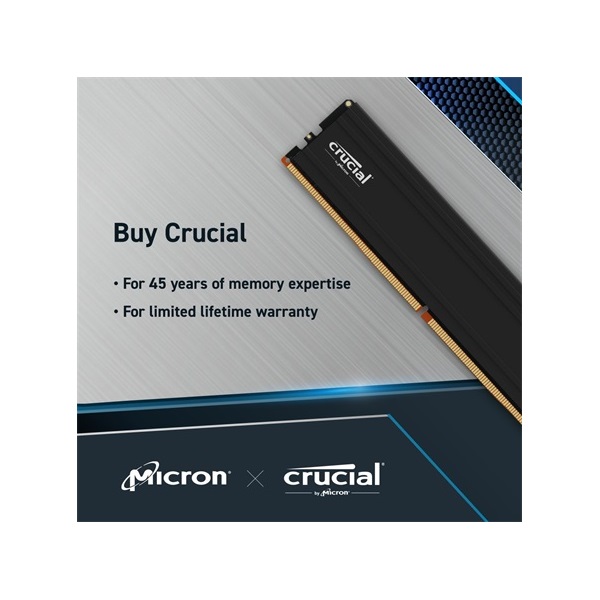 Crucial Pro 32GB 5600MT/s DDR-5 memória CL46 Kit of 2 fekete