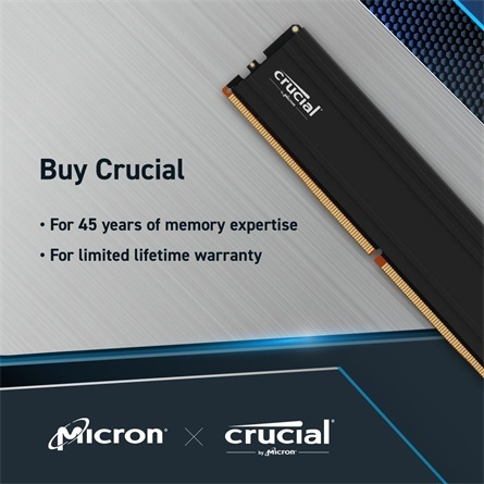 Crucial Pro 32GB 5600MT/s DDR-5 memória CL46 Kit of 2 fekete