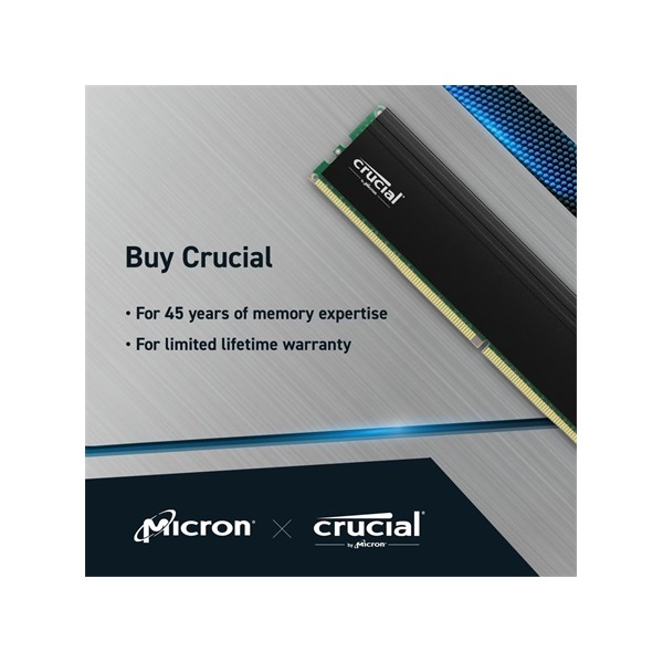 Crucial Pro 64GB 3200MT/s DDR4 memória CL22 Kit of 2 fekete