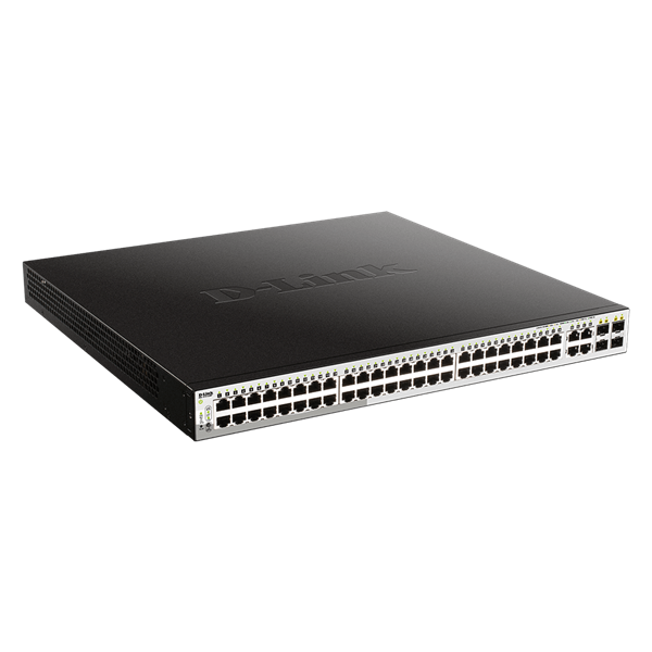 D-Link DGS-1210-52MP/E 48port GbE LAN 4x GbE RJ45/SFP Combo port PoE+ Smart switch