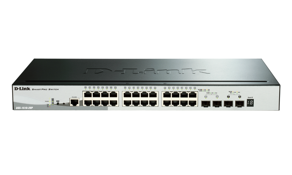 D-Link DGS-1510-28P 24port GbE LAN 2x Gigabit SFP 2x 10G SFP+ PoE Smart switch