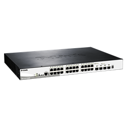 D-Link DGS-1510-28XMP/E 24xGbE PoE LAN 4x10GbE SFP+ port Smart menedzselhető PoE switch