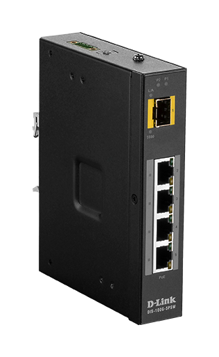 D-Link DIS-100G-5PSW 4x GbE PoE LAN 1x GbE SFP port nem menedzselhető ipari PoE switch