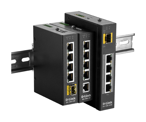 D-Link DIS-100G-5PSW 4x GbE PoE LAN 1x GbE SFP port nem menedzselhető ipari PoE switch