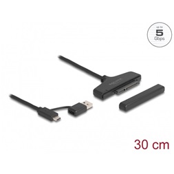 Delock 61042 Átalakító USB Type-C vagy Type-A > SATA 6 Gb/s