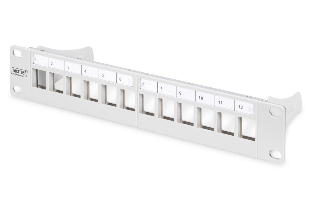 DIGITUS 12port 10" 1U szürke moduláris üres Patch Panel
