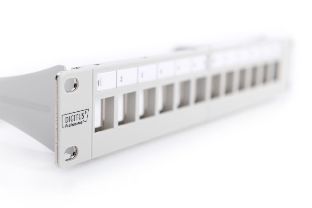 DIGITUS 12port 10" 1U szürke moduláris üres Patch Panel