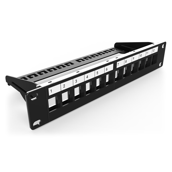 DIGITUS 12port 10" 1U fekete moduláris üres Patch Panel