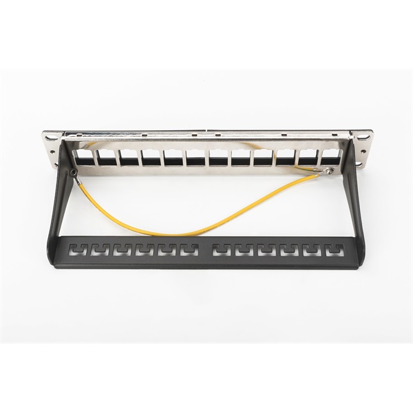 DIGITUS 12port 10" 1U fekete moduláris üres Patch Panel