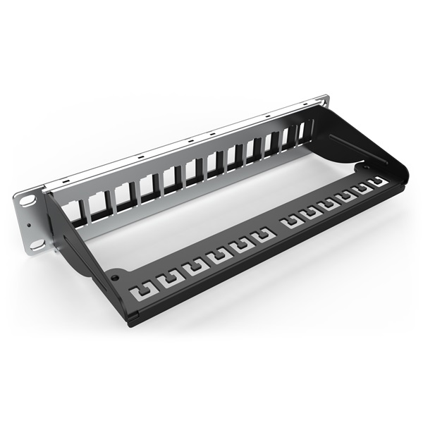 DIGITUS 12port 10" 1U fekete moduláris üres Patch Panel