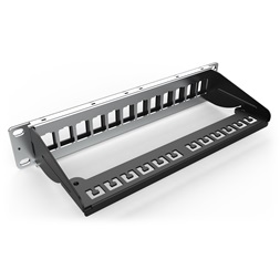 DIGITUS 12port 10" 1U fekete moduláris üres Patch Panel