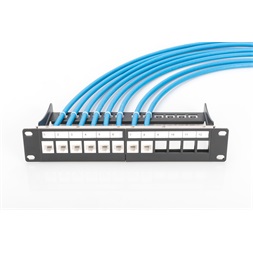 DIGITUS 12port 10" 1U fekete moduláris üres Patch Panel