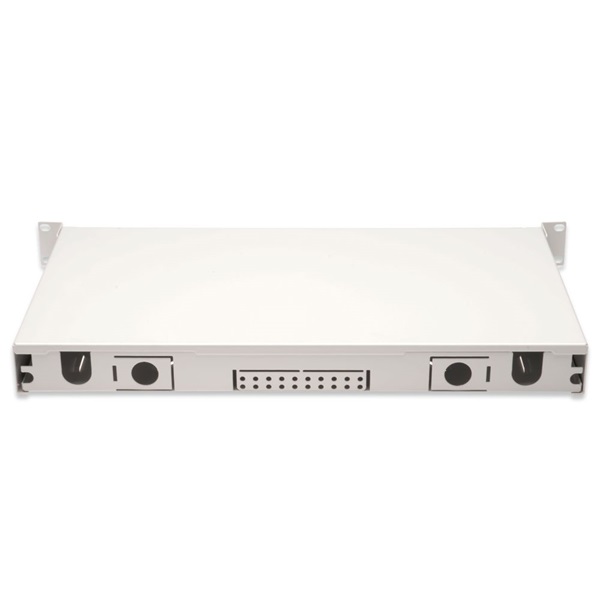 DIGITUS DN-96331-4 1U 12xLC duplex OM4 toldóval pigtaillel és kötőkazettával szerelt optikai rendező