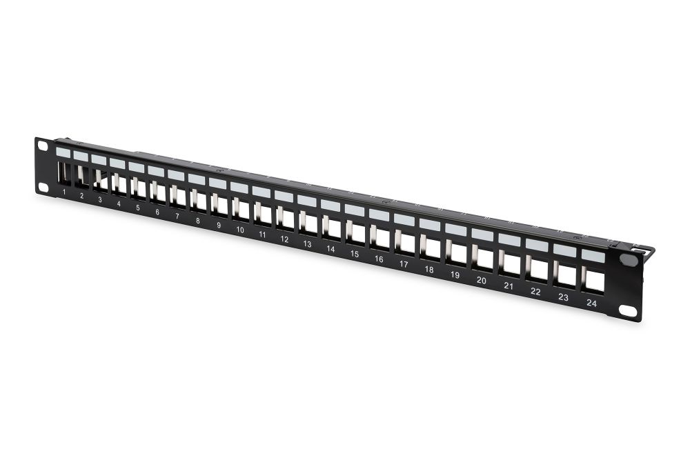 DIGITUS 24port 19" 1U fekete moduláris üres Patch Panel