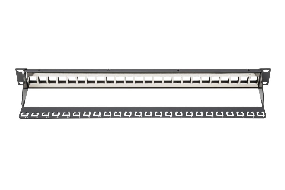 DIGITUS 24port 19" 1U fekete moduláris üres Patch Panel