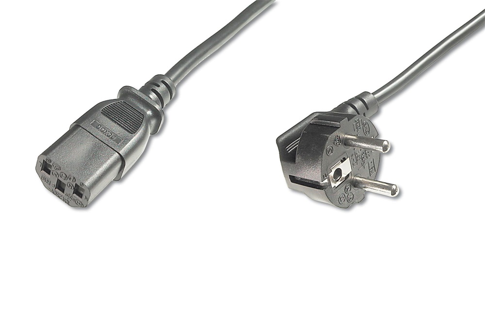 DIGITUS 250V 10A IEC C13 90 fok csatlakozó CEE 7/7 schuko dugó 0,75m tápkábel