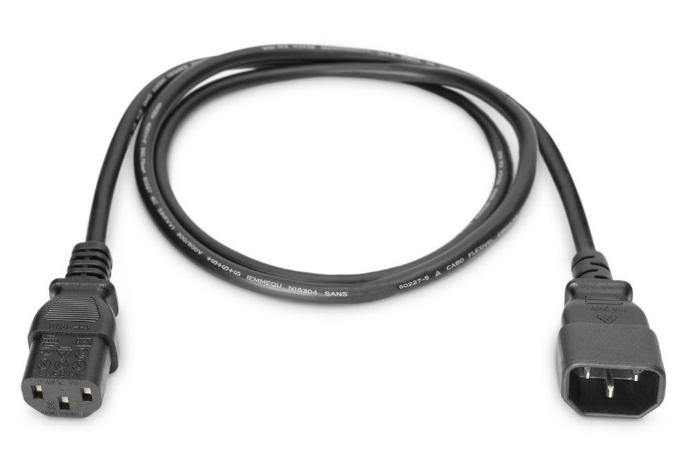 DIGITUS 250V 10A IEC C13 csatlakozó IEC C14 dugó 1,8m hosszabbító kábel