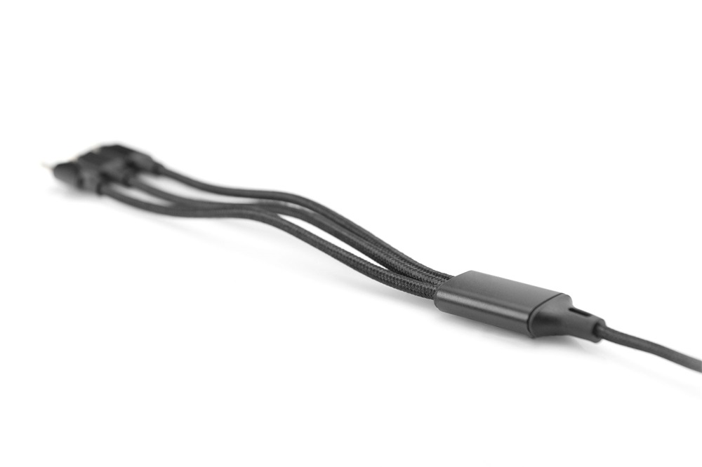 DIGITUS 3 az 1-ben USB type A - micro USB - USB type-C - Lightning töltőkábel 1m