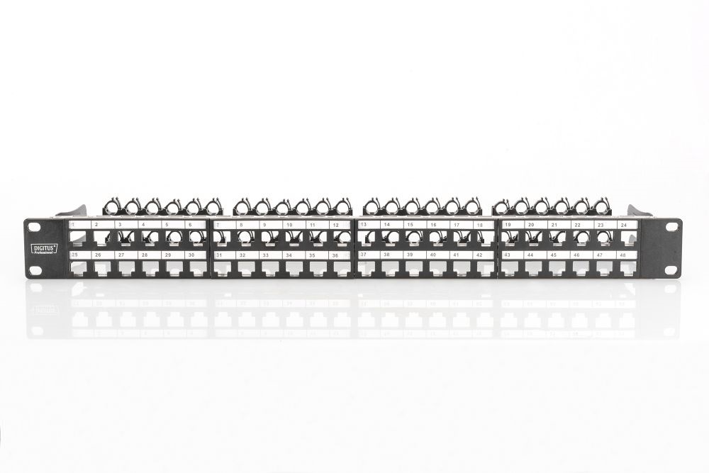 DIGITUS 48port 19" 1U fekete moduláris üres patch panel