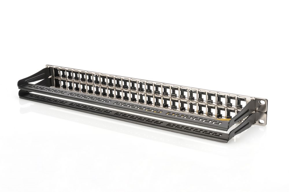 DIGITUS 48port 19" 1U fekete moduláris üres patch panel