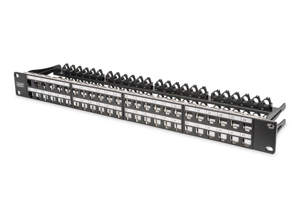 DIGITUS 48port 19" 1U fekete moduláris üres patch panel