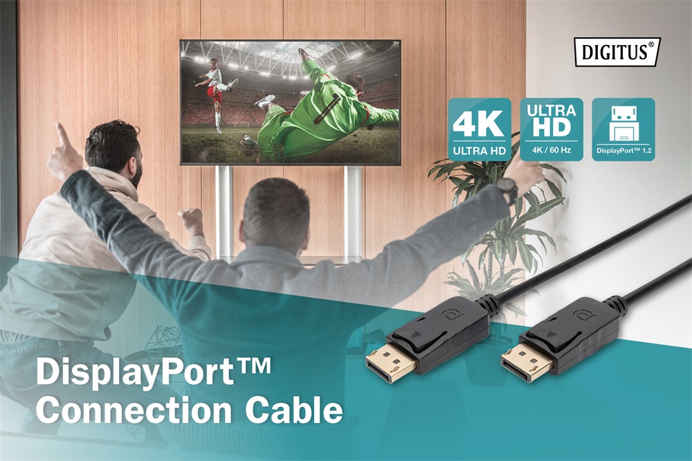 DIGITUS AK-340100-010-S 4K Display port 1m kábel