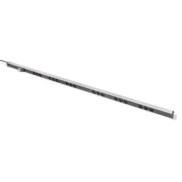 DIGITUS A-19-STRIP42-1 0U PDU 230V 16A 14xCEE 7/3 aljzat CEE7/7 csatlakozó megszakítóval 2M elosztósor