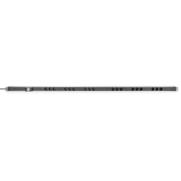 DIGITUS A-19-STRIP42-1 0U PDU 230V 16A 14xCEE 7/3 aljzat CEE7/7 csatlakozó megszakítóval 2M elosztósor