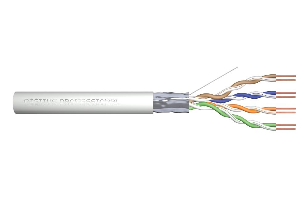 DIGITUS DK-1521-V-305 Cat.5e F/UTP 100MHz Eca PVC 305m árnyékolt szürke fali kábel