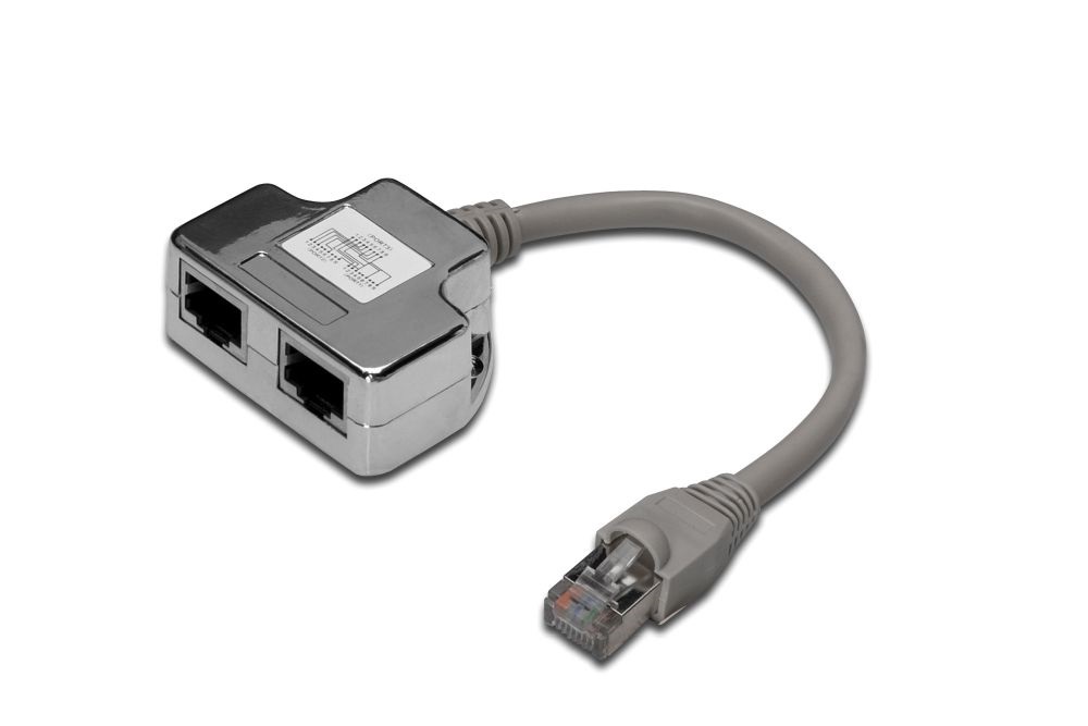 DIGITUS CAT5e árnyékolt RJ45/RJ45 lengő Y elosztó