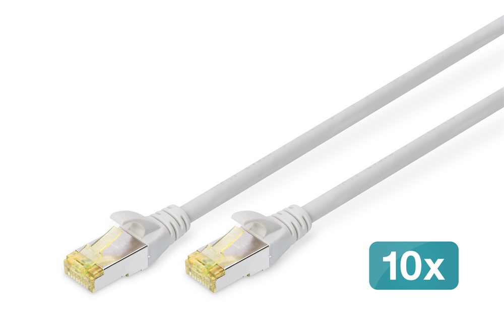 DIGITUS Cat.6A S/FTP LSZH 0,5m szürke patch kábel (10db/csomag)