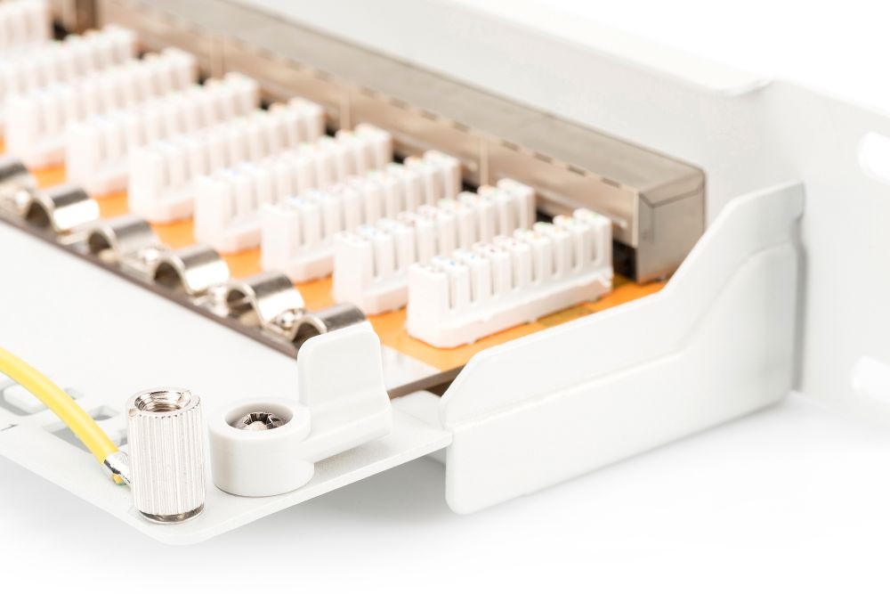DIGITUS CAT6 24port 19" 1U kompakt szürke árnyékolt Patch Panel