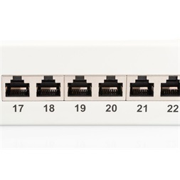 DIGITUS CAT6 24port 19" 1U kompakt szürke árnyékolt Patch Panel
