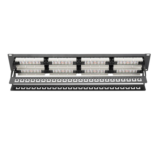 DIGITUS CAT6 48port 19" 2U kompakt fekete árnyékolatlan Patch Panel