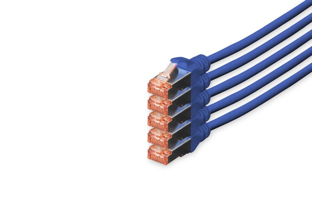DIGITUS Cat.6 S/FTP LSZH 10m kék patch kábel (5db/csomag)
