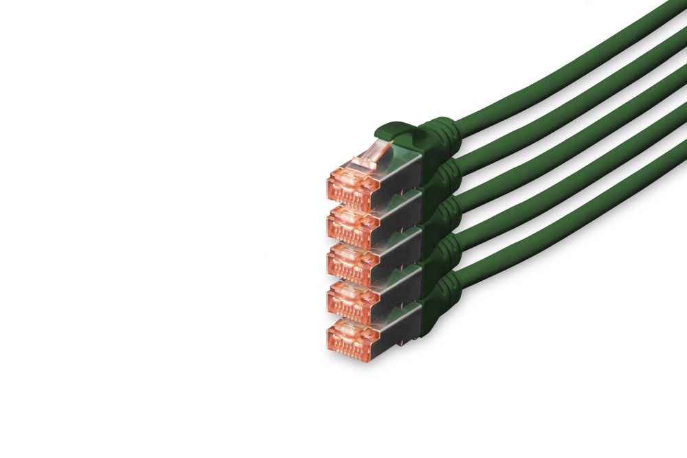 DIGITUS Cat.6 S/FTP LSZH 10m zöld patch kábel (5db/csomag)