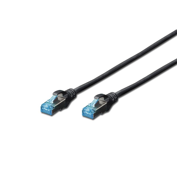 DIGITUS CAT.5e SF/UTP PVC 2m fekete patch kábel