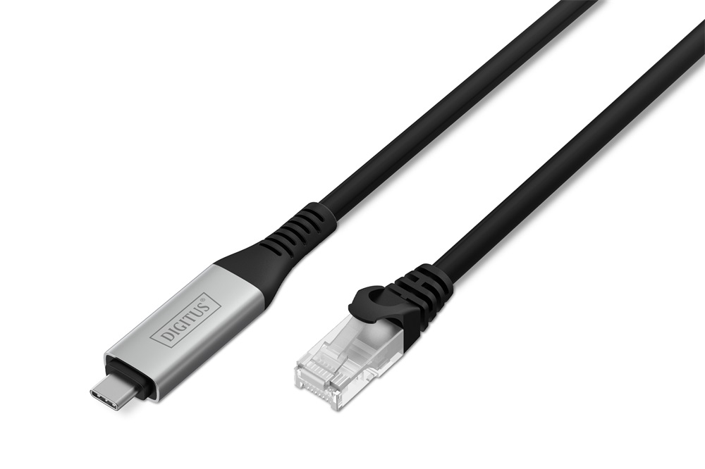 DIGITUS Cat.6A 1GbE RJ45 S/FTP LSZH USB 3.2 Gen1 type-C Ethernet kábel 10m