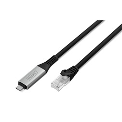 DIGITUS Cat.6A 1GbE RJ45 S/FTP LSZH USB 3.2 Gen1 type-C Ethernet kábel 3m