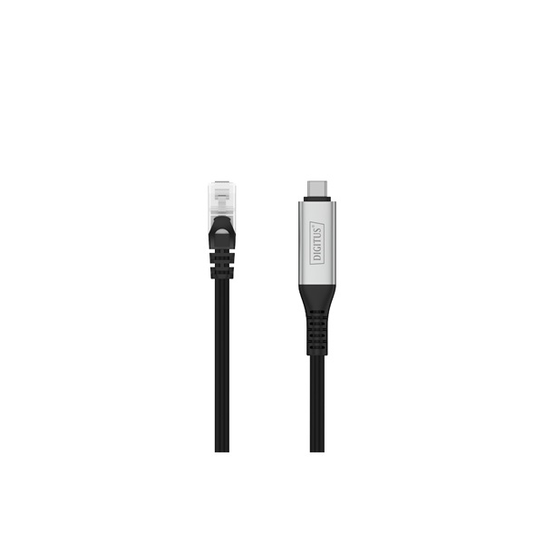 DIGITUS Cat.6A 1GbE RJ45 S/FTP LSZH USB 3.2 Gen1 type-C Ethernet kábel 3m